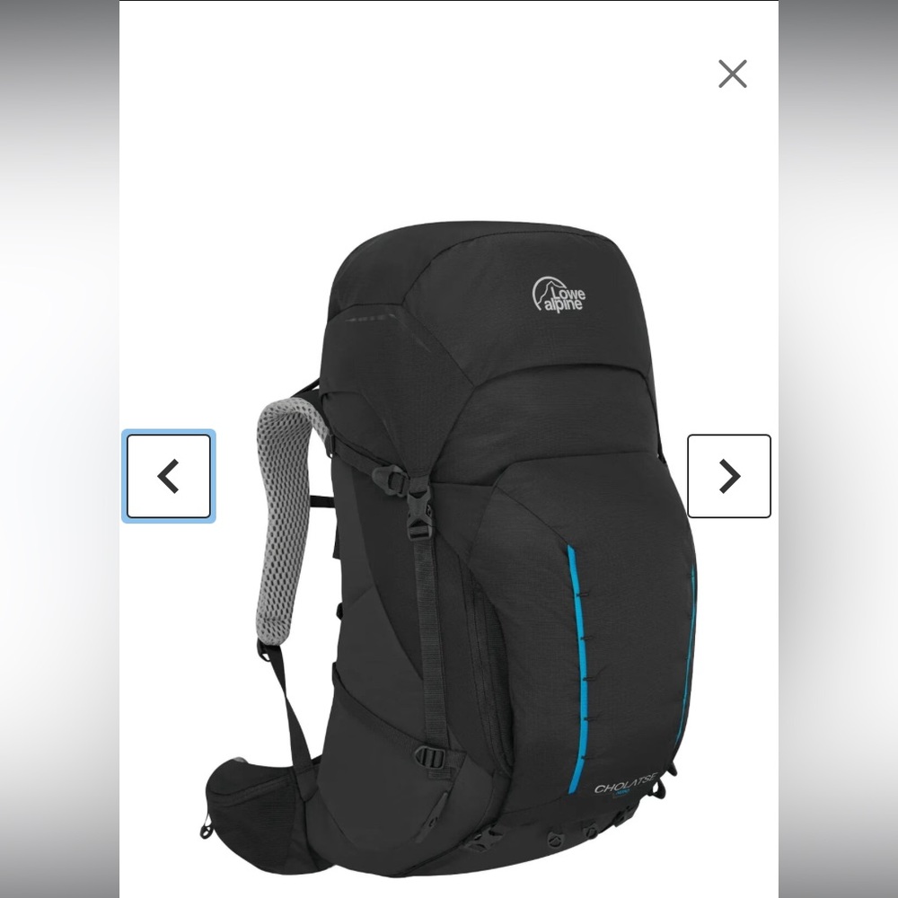 Lowe Alpine Cholatse 50+55 backpack, black, women’s fit